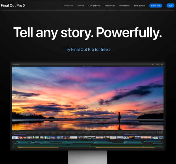 Apple Final Cur Pro X homepage