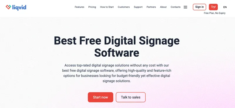 Liqvid best free digital signage software
