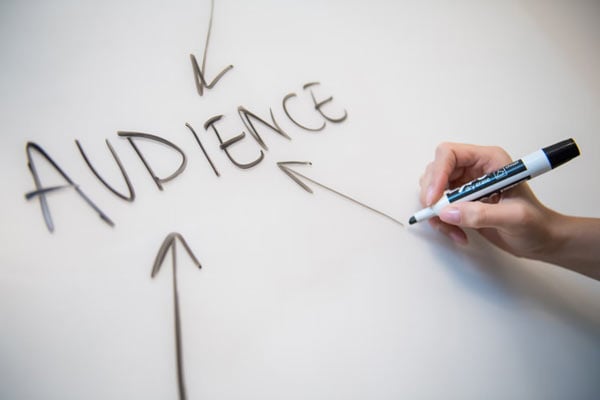 audience written in a white board