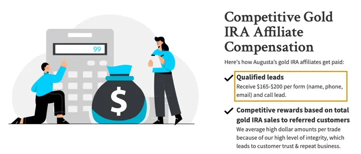 Augusta competitive gold IRA affiliate compensation