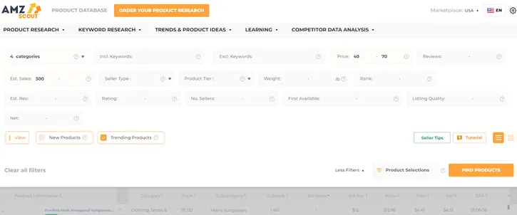 AMZScout review product database