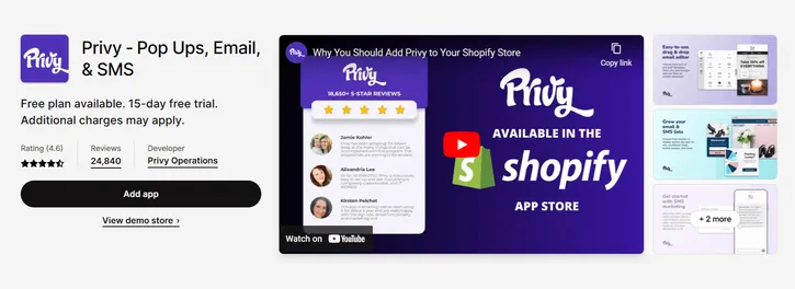 Privy SMS Marketing App Shopify App Store