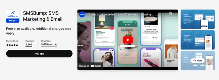 SMSBump SMS Marketing App for Shopify