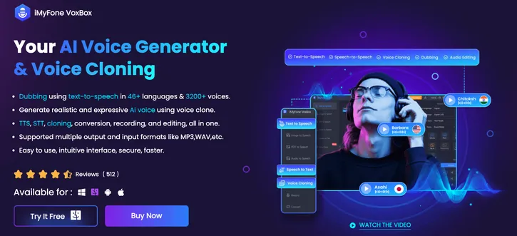 iMyFone VoxBox AI voice generator and voice cloning